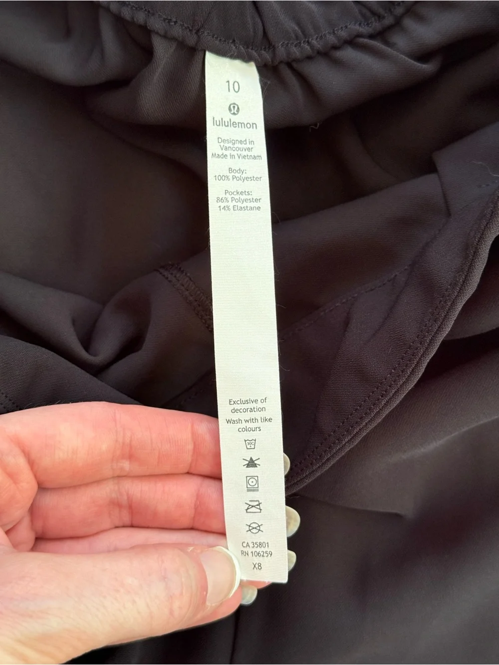 Lululemon Black Cropped Wide Leg Culotte Pants Tie Waist Women’s Size 10